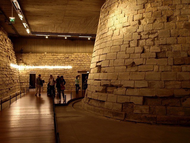 the moat at the louvre
